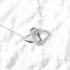 Double Heart with CZ stone necklace