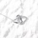 Double Heart with CZ stone necklace