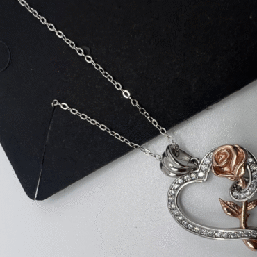 Pink Rose necklace.