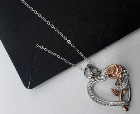 Pink Rose necklace.