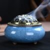 Roller Ceramic Aroma Oil Modern Candle Wax Luxury Incense Burner-Blue