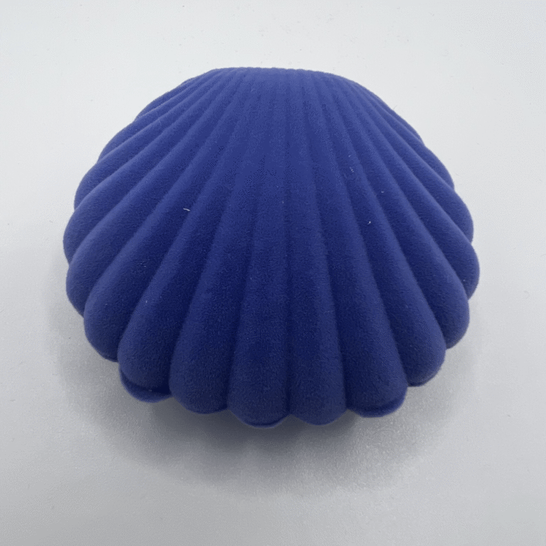 "Seashell" Creative Velvet Mini Jewelry Box - Shell Blue